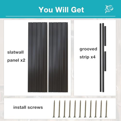 Slatwall Panel Wall Storage Systems (2x4ft / Black)