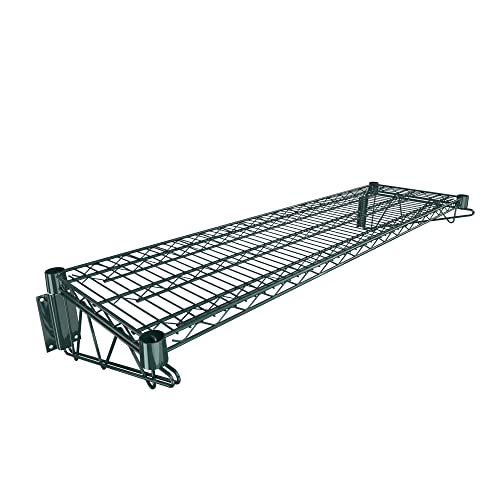 14" x 48" Green Epoxy Wire Wall Mount Shelf (Green / 14" x 48")
