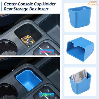 Center Console Cup Holder Insert Kit Compatible with Ford Maverick 2022+ (Blue(Kit))