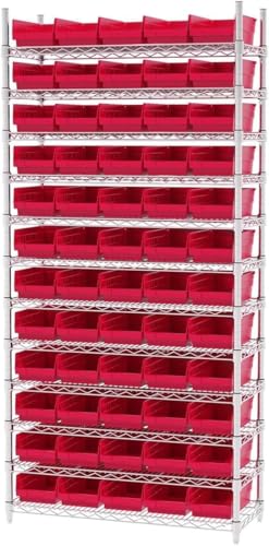 30130 Heavy Duty Plastic Shelf Bins (Red / Bin Box)
