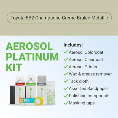 Car Paint Touch Up Spray Kit (Aerosol Spray - Platinum Kit / Champagne/Creme Brulee Metallic)
