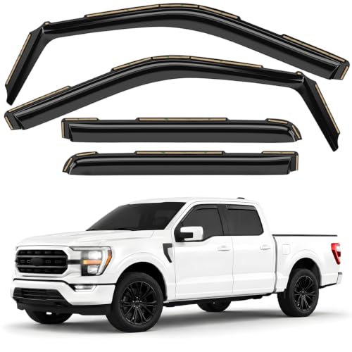 Window Deflectors Smoke Tinted in (For F150 21-26 SuperCrew)