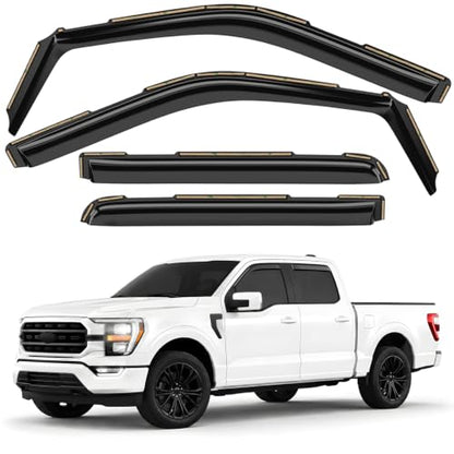Window Deflectors Smoke Tinted in (For F150 21-26 SuperCrew)
