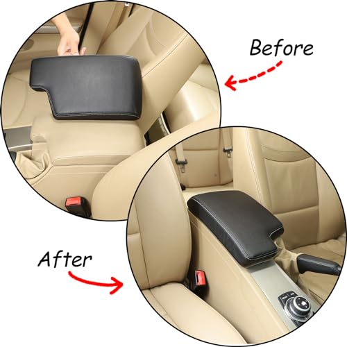 Car Armrest Box Cover for BMW 3 Series E90 E91 E92 E93 2006 (Black)