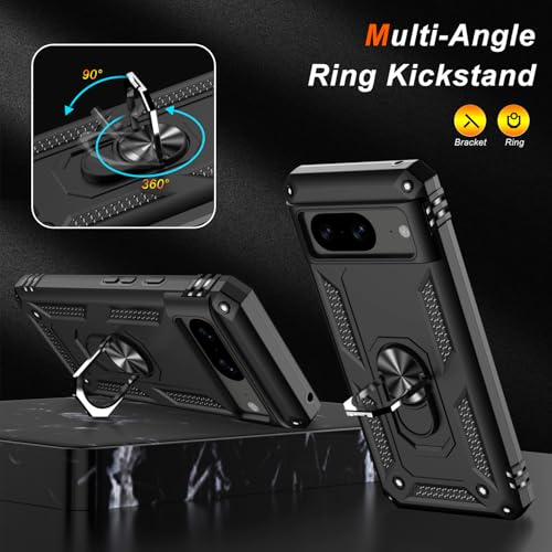 for Google Pixel 8A Case with Screen Protector (Black / Google Pixel 8A)