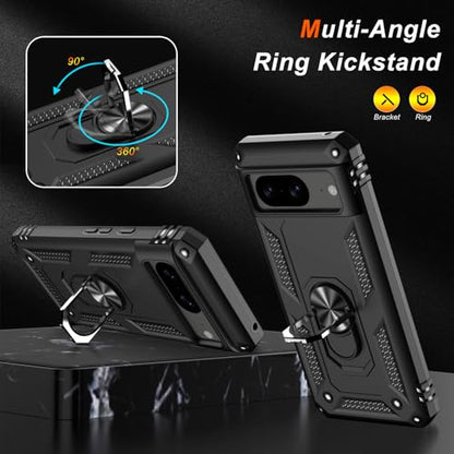for Google Pixel 8A Case with Screen Protector (Black / Google Pixel 8A)