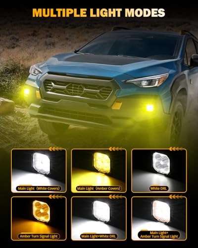 Color Play Series SAE Fog Lights (Color Play 3 Inch Amber/White Fog & DRL)
