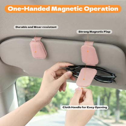 Sunglasses Holder for Car Sun Visor (2 / Pink)