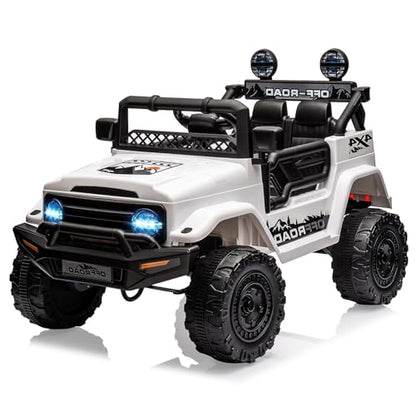 12V Kids Ride On Truck Car with Remote Control (White)