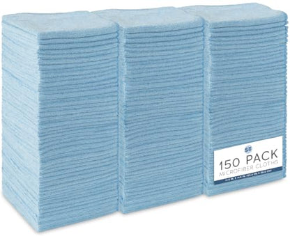 Microfiber Cleaning Cloth (Blue / 150 Pack)