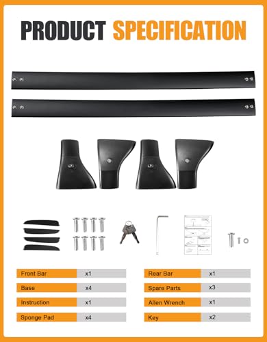Roof Rack Cross Bars for 15 (15-20 Updated version with metal lock)