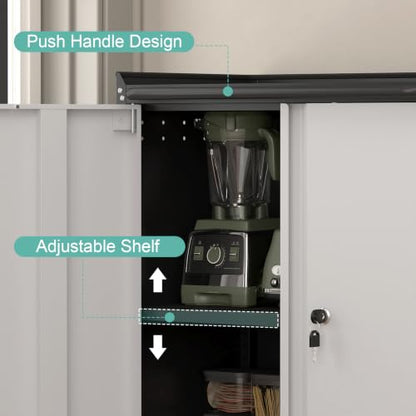 Garage Storage Cabinet with Wheels (Grey / 32"H)
