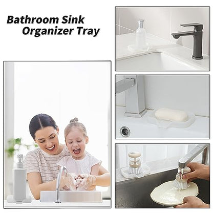 Silicone Soap Dish with Drain Spout (Translucent / S(4.9"×3.2"))