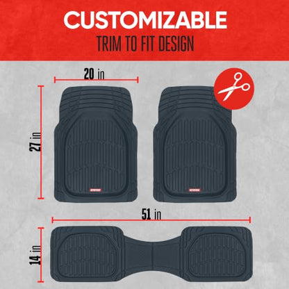 FlexTough Floor Mats for Cars (Full Set (Full Size) / Cobalt Blue)