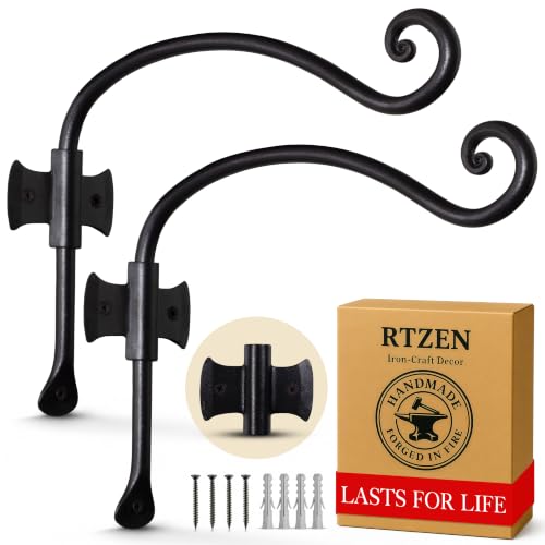 Plant Hangers Outdoor or Indoor Heavy Duty Wall Bracket Hooks (12 Inch / Axe Hooks)