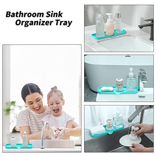 Silicone Soap Dish with Drain Spout (Mint / L(12"×4"))
