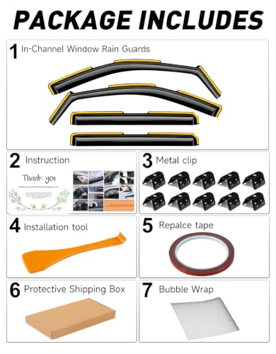 Window Rain Guards for 2019 (2019-2026 Chevy Silverado/GMC Sierra 1500 Crew Cab)