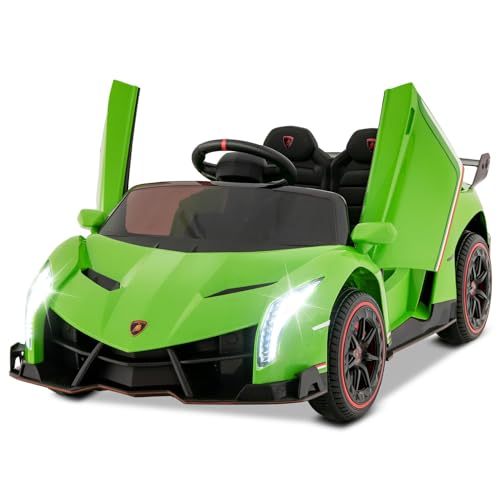 Ride on Car Lamborghini Licensed 12V Battery Powered 4WD Sports Car with Remote Control (Green)