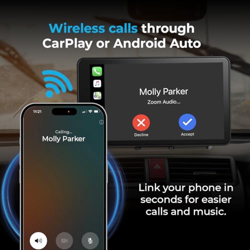 7" Wireless CarPlay & Android Auto Screen with Backup Camera