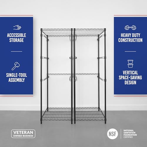 5 Tier Steel Tote Rack for 27 Gallon Bins (2 Pack / Black)