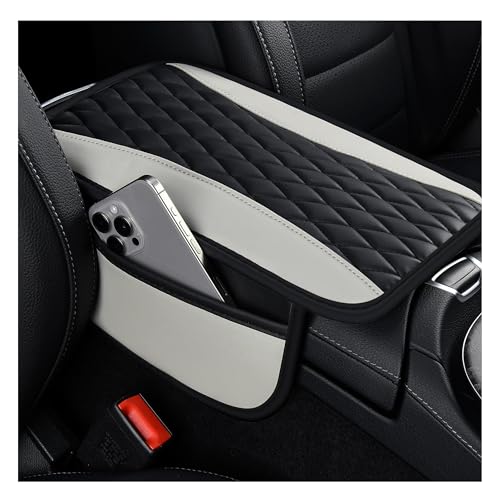 Patchwork Leather Center Console Covers for Cars (Gray)