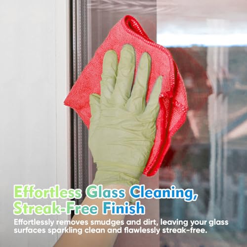 Red Microfiber Cleaning Cloth 12 Pack (Red / 12.5 x 12.5 Inch)