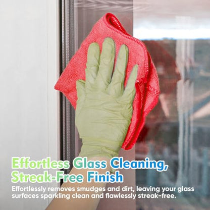Red Microfiber Cleaning Cloth 12 Pack (Red / 12.5 x 12.5 Inch)