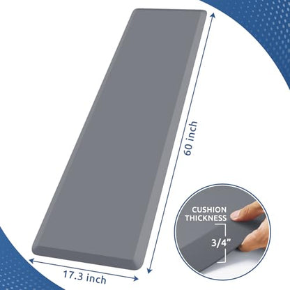 0.8" Thick Kitchen Mat Cushioned Anti Fatigue Rug Comfort Floor Mats (Grey / 60"L x 17.3"W x 0.8"Th)