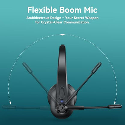 Bluetooth Headset with USB Dongle for Computer (Black)