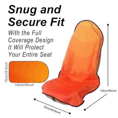 Car Seat Cover Protector Front Seats (2Pcs Front Seat Towel / Orange)