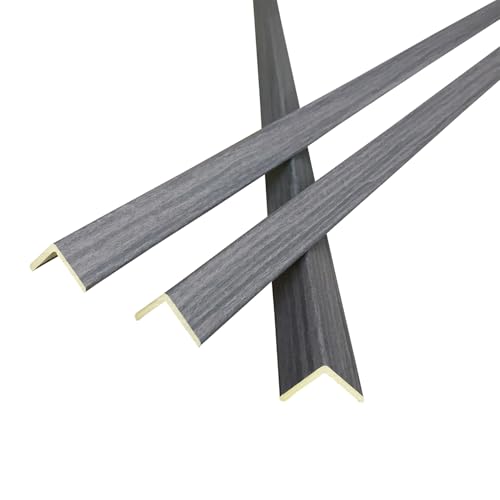 Wall Corner Protector 6PCS 45" Corner Molding Trim Grey Wood Grain Corner Trim Decorative Strips for Door and Window Frames Mirror Edges Ceramic Tiles (Gray)