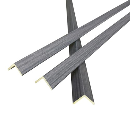 Wall Corner Protector 6PCS 45" Corner Molding Trim Grey Wood Grain Corner Trim Decorative Strips for Door and Window Frames Mirror Edges Ceramic Tiles (Gray)