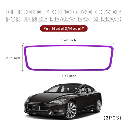 Car Rear View Mirror Protector Frame (Purple-2PCS)