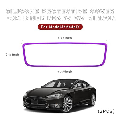 Car Rear View Mirror Protector Frame (Purple-2PCS)