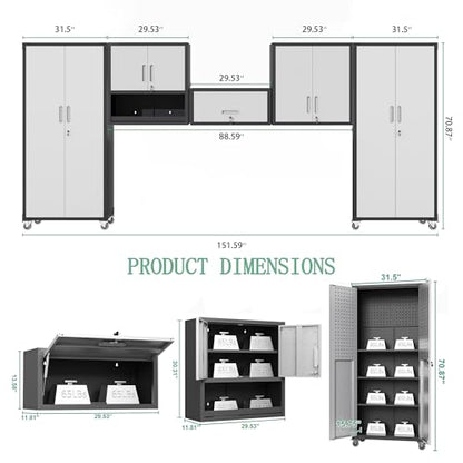 Garage Cabinet System (Black & Grey / 5 Pcs-StyleA)