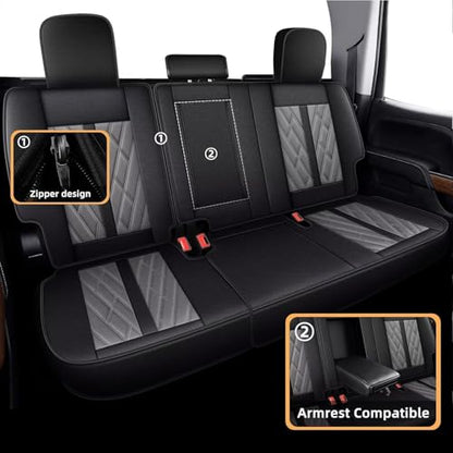 Custom Fit for Ford Ranger Seat Covers 2026 2025 (5 Seats #073 Black&Grey)