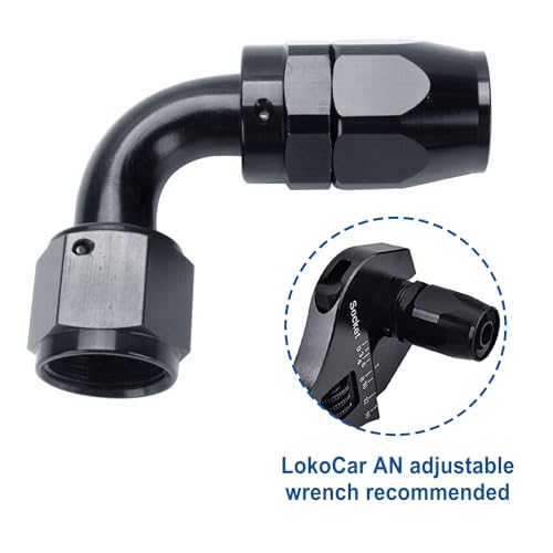 Swivel 12AN Fitting 90 Degree For CPE Braided Hose End Black 2Pcs (12AN 90° 2Pcs)