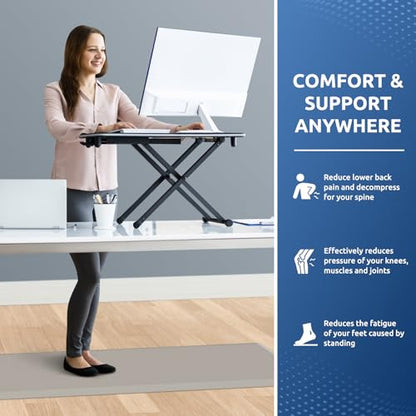Kitchen Mat Cushioned Anti Fatigue Kitchen Rug 17.3"x60" Water Resistant Non Slip Kitchen Rugs and Mats Standing Desk Mat Comfort Floor Mats for Kitchen House Sink Office (Khaki / 60"L x 17.3"W x 0.5"Th)