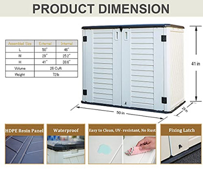 Storage Shed Weather Resistance (Ivory-White)