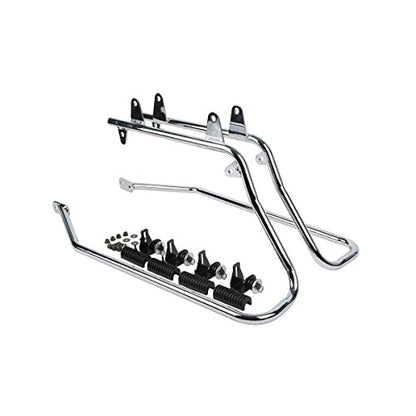 Motorcycle Saddlebags with Chrome Conversion Brackets Fit For Harley Softail Deluxe Heritage Softail 1984 (Vivid Black W/ Chrome Latches)