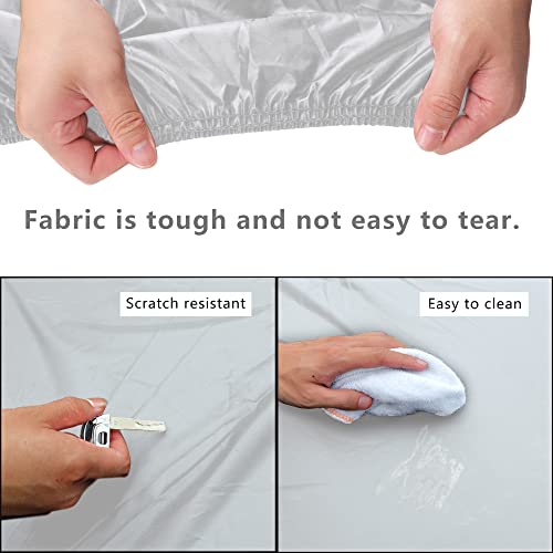 Waterproof Car Cover All Weather Snowproof UV Protection Windproof Outdoor Full car Cover (A2-Fit Sedan Length(Up to 177 inch） / Silvery)