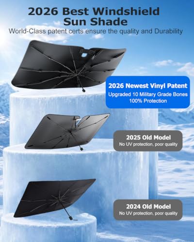 2026 Upgraded] Weektic Truck Windshield Sun Shade for F (For F-150 Silverado Tundra/RAM/Sierra)