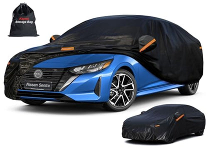 7 Layers Waterproof Car Cover for Nissan Sentra 2000 (PE-Black / Custom Fit Nissan Sentra)