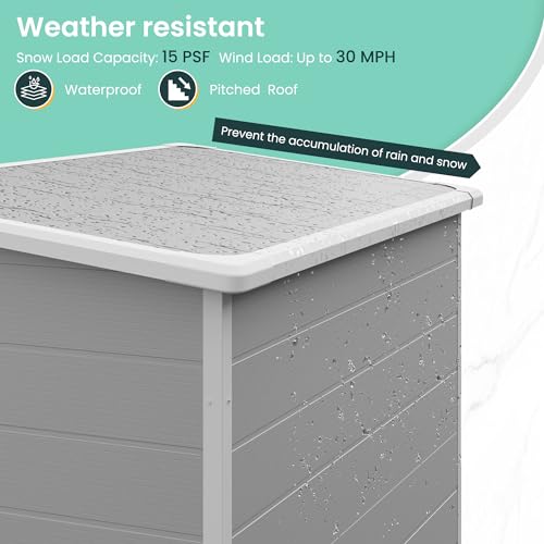Outdoor Storage Shed 5x3 FT (Grey & White / 5' x 3')