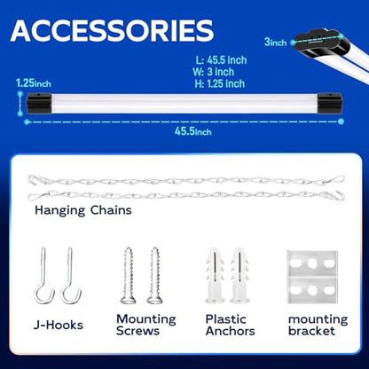 4FT Linkable LED Utility Light Fixture (Black / 4FT-42W)