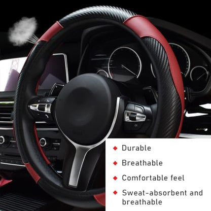Car Steering Wheel Cover (Wine Red)