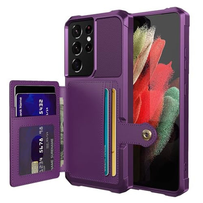 Wallet Case for Samsung Galaxy S21 Ultra (Purple / Samsung Galaxy S21 Ultra)