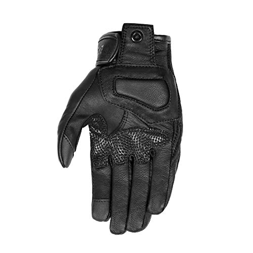Updated Men's and Womens Black Motorcycle Gloves Armored Knuckle Protector Motorbike Riding Gloves (Updated,non-perforated / XX-Large)