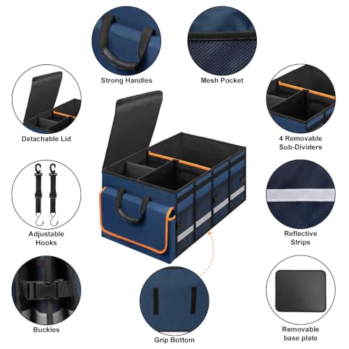 Car Trunk Organizer and Storage for Car (Blue / Medium)