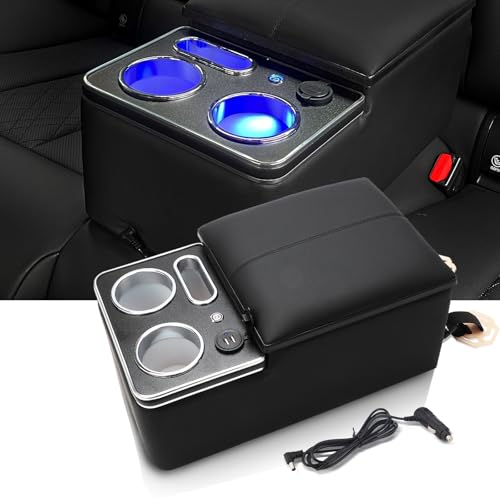 Upgrade Center Console Organizer with Cup Holder& Phone Holder